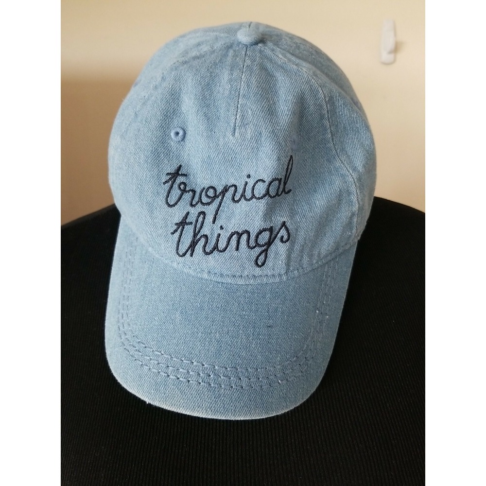 ROXY Women's Graphic Blue TROPICAL THINGS Baseball Cap Hat Adjustable Cotton